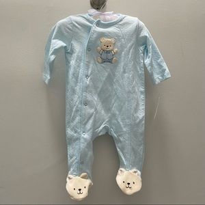 Little Me Newborn Cute Bear Footie in Blue Size 3M New.